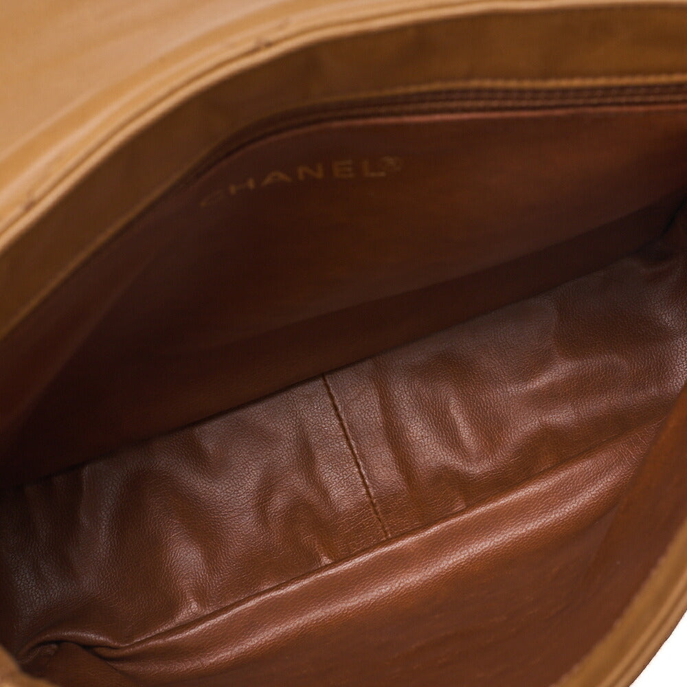 CHANEL Chain Shoulder Bag Matrasse Coco Mark Tortoiseshell Lambskin Beige x Brown Gold-Tone Hardware, Pre-Owned