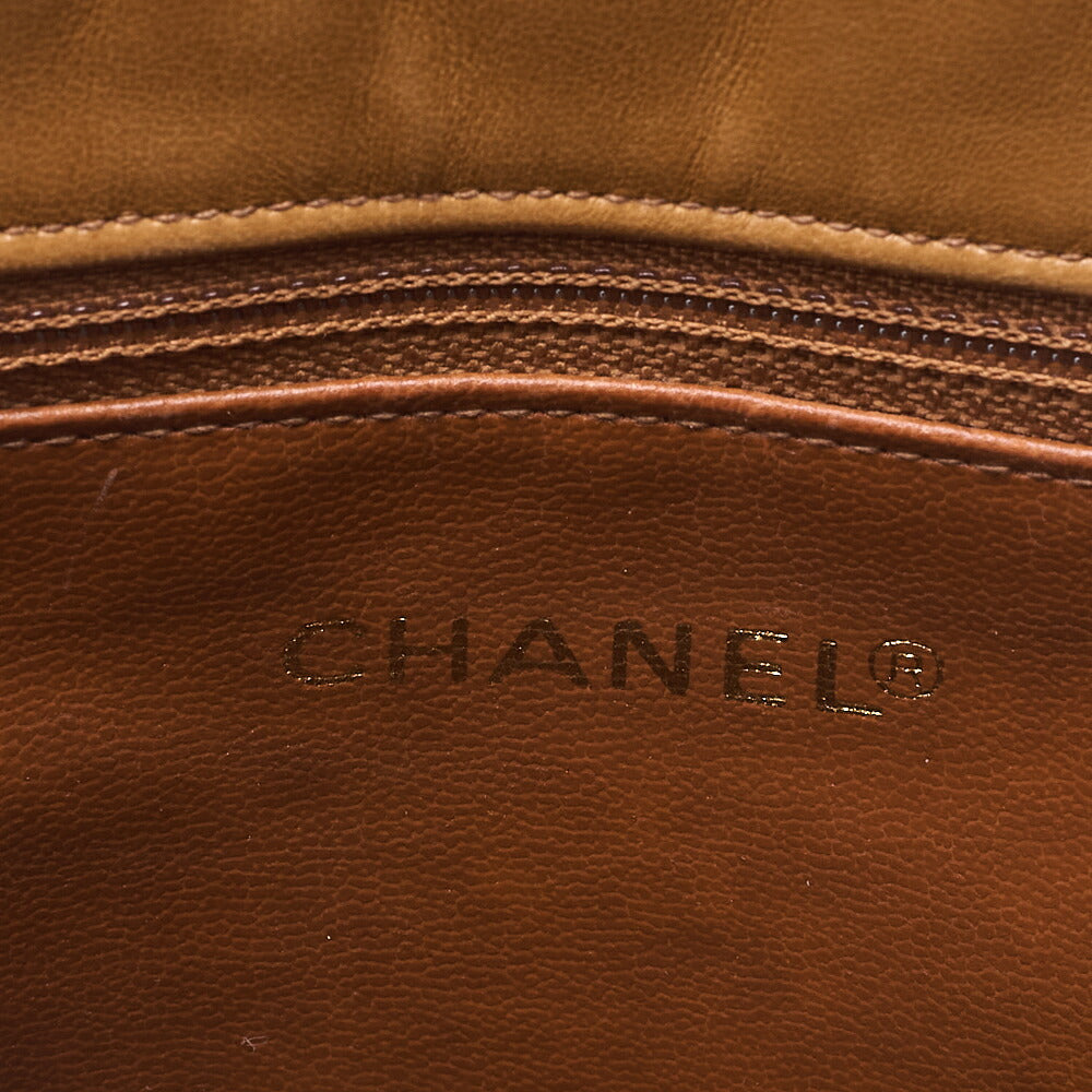 CHANEL Chain Shoulder Bag Matrasse Coco Mark Tortoiseshell Lambskin Beige x Brown Gold-Tone Hardware, Pre-Owned