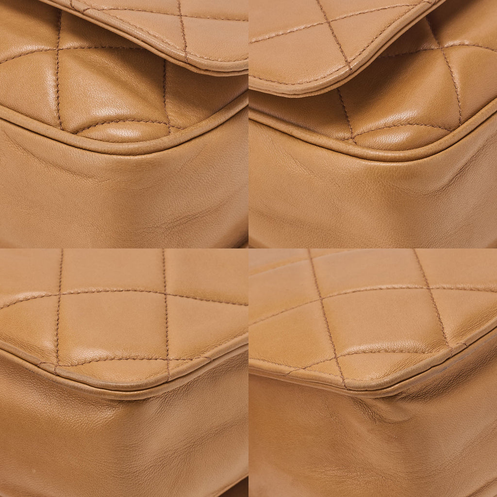 CHANEL Chain Shoulder Bag Matrasse Coco Mark Tortoiseshell Lambskin Beige x Brown Gold-Tone Hardware, Pre-Owned