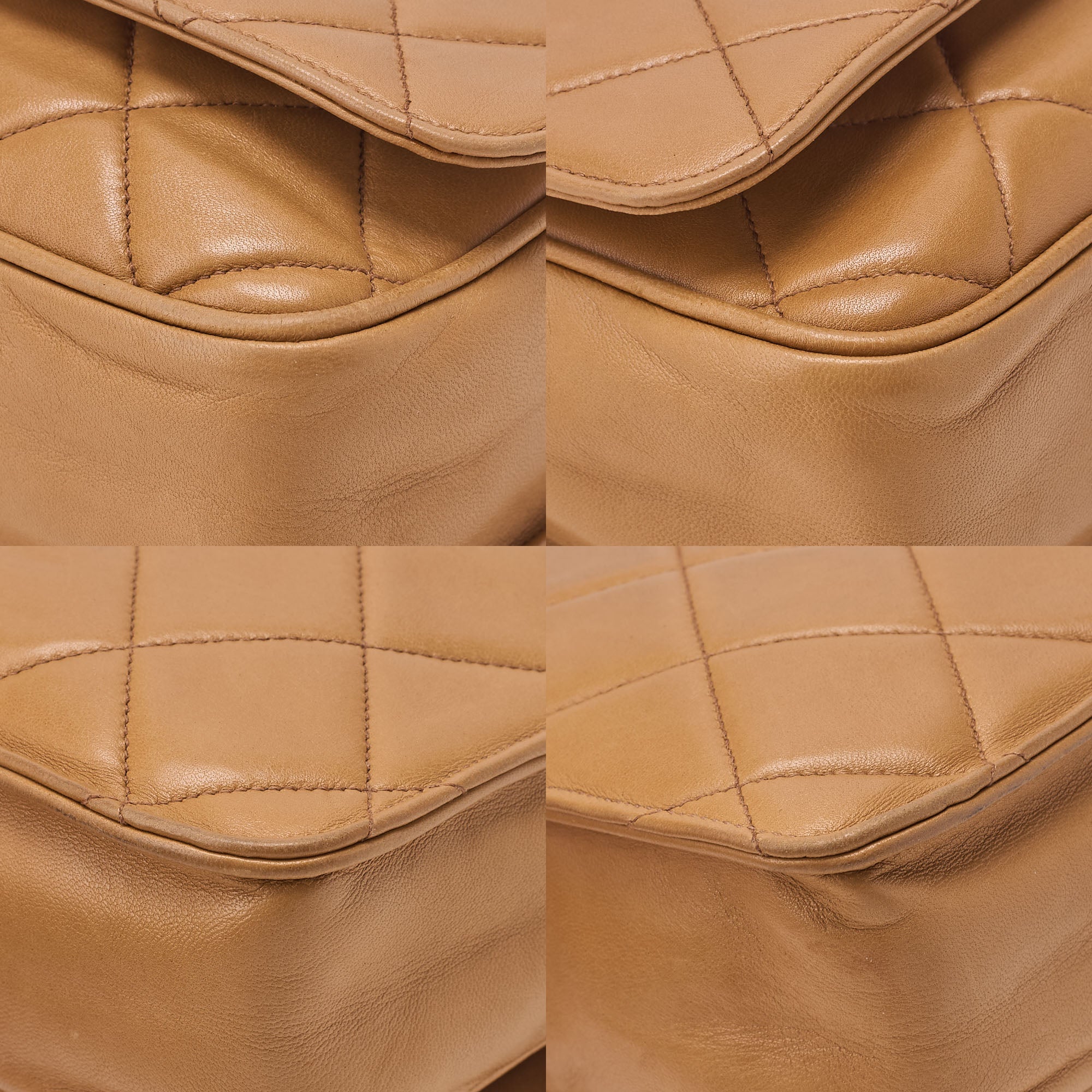 CHANEL Chain Shoulder Bag Matrasse Coco Mark Tortoiseshell Lambskin Beige x Brown Gold-Tone Hardware, Pre-Owned