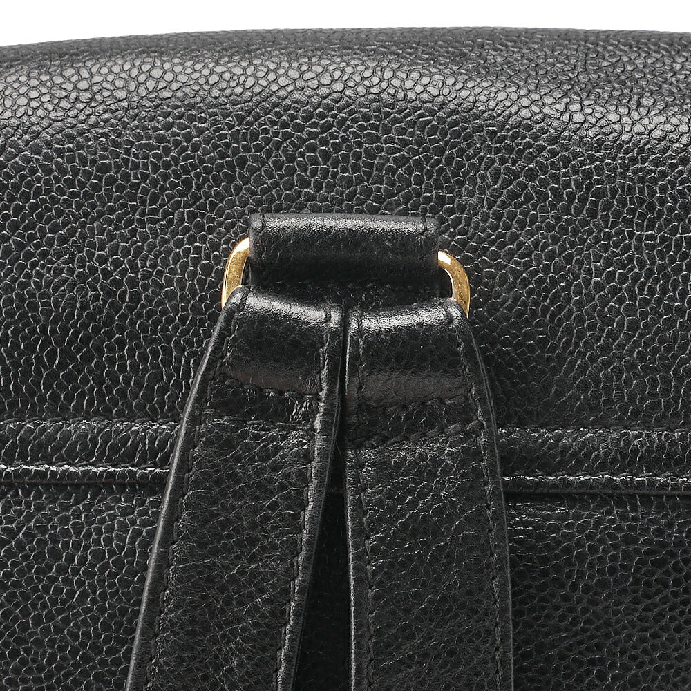 CHANEL Triple Coco Mark Turnlock Chain Backpack Caviar Skin Black Gold-Tone Hardware, Pre-Owned