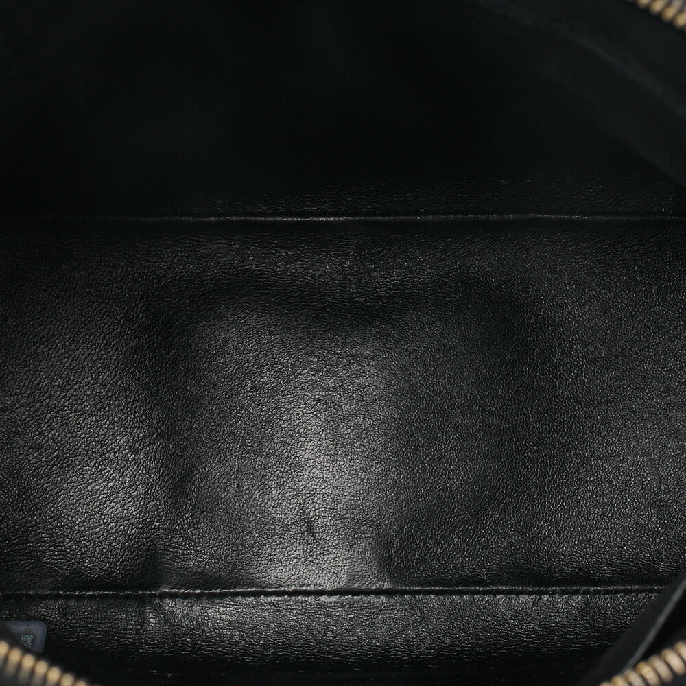 CHANEL Matelasse Logo Charm Shoulder Bag Caviar Skin Black Gold-Tone Hardware, Pre-Owned