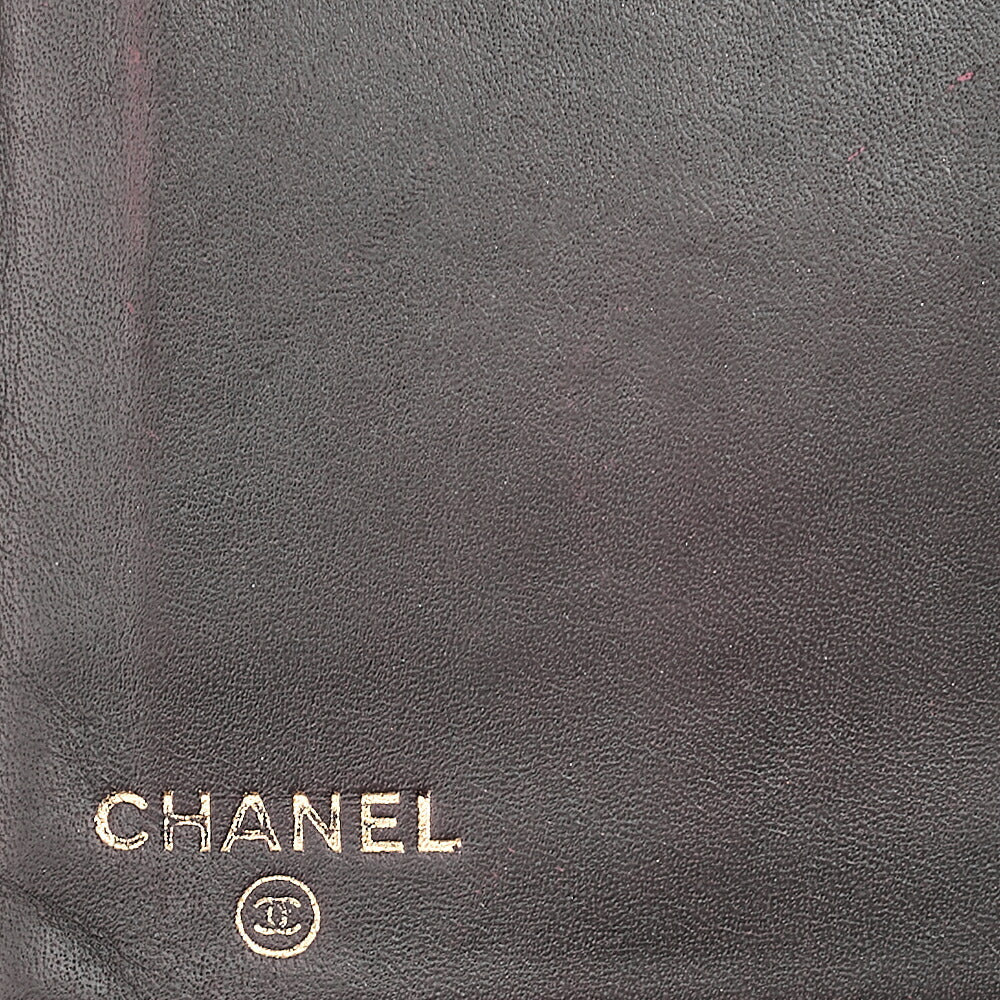 CHANEL Matelasse 2-Fold Long Wallet Caviar Skin Black Gold-Tone Hardware, Pre-Owned