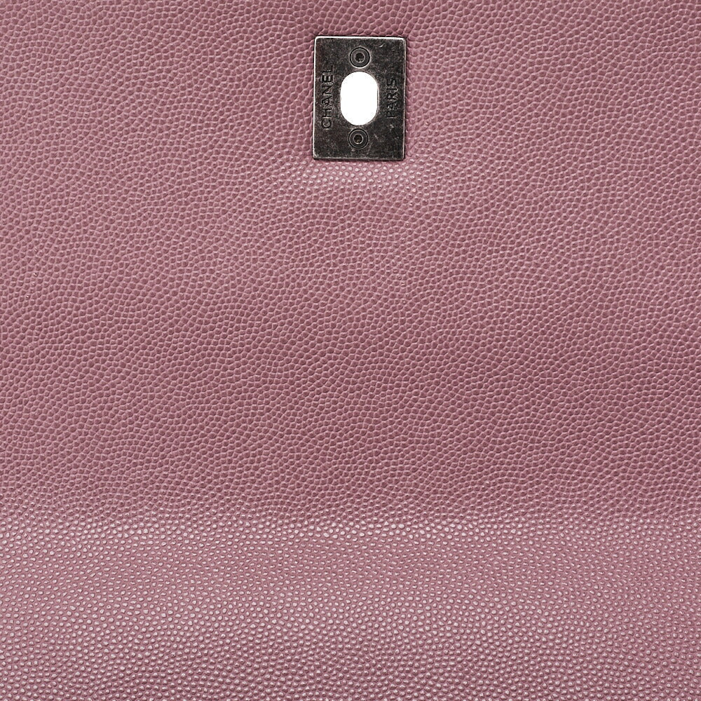 CHANEL Shoulder Bag Matelasse Coco Handle 2WAY Handbag Caviar Skin x Lizard Purple Vintage-Tone Hardware, Pre-Owned