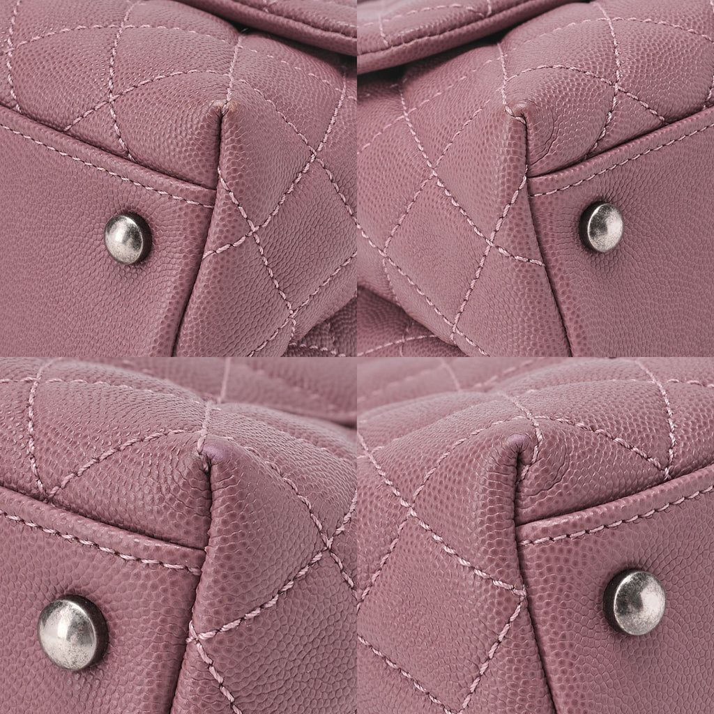CHANEL Shoulder Bag Matelasse Coco Handle 2WAY Handbag Caviar Skin x Lizard Purple Vintage-Tone Hardware, Pre-Owned