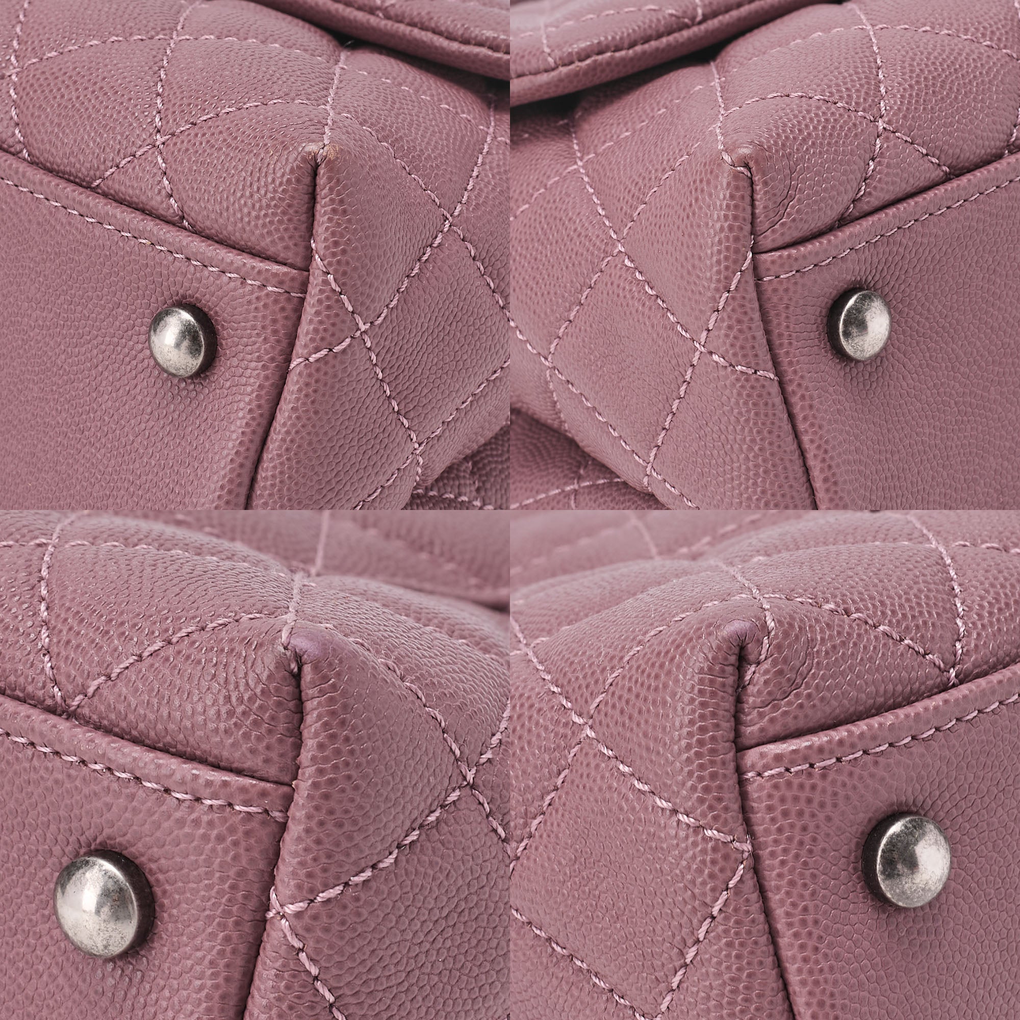 CHANEL Shoulder Bag Matelasse Coco Handle 2WAY Handbag Caviar Skin x Lizard Purple Vintage-Tone Hardware, Pre-Owned