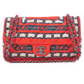 CHANEL Shoulder Bag Matelasse 25cm Belt Pattern Single Chain Shoulder Cotton x Lambskin Bicolor Silver-Tone Hardware, Pre-Owned