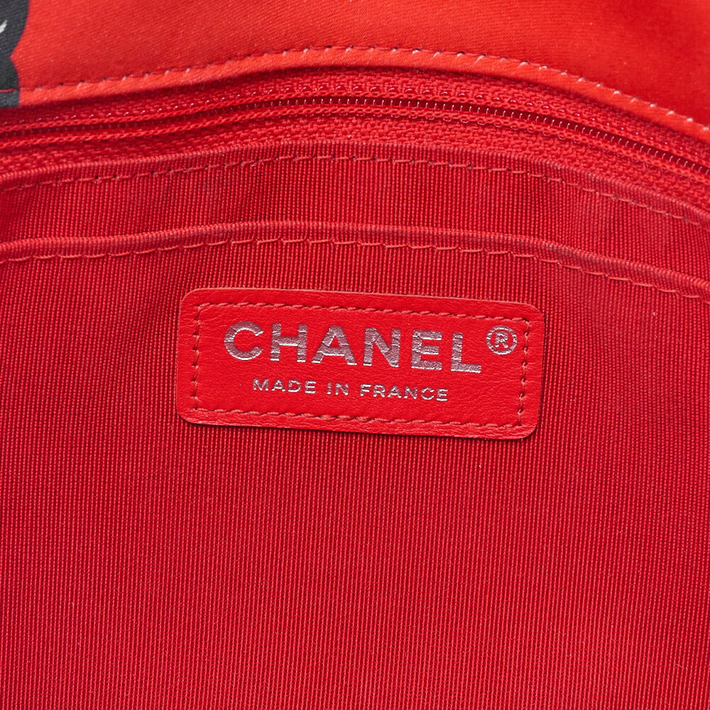 CHANEL Shoulder Bag Matelasse 25cm Belt Pattern Single Chain Shoulder Cotton x Lambskin Bicolor Silver-Tone Hardware, Pre-Owned