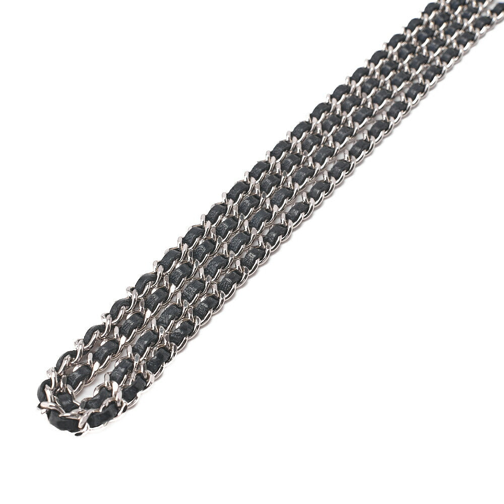 CHANEL Matelasse Chain Wallet Lambskin Coco Rock Navy Silver-Tone Hardware, Pre-Owned