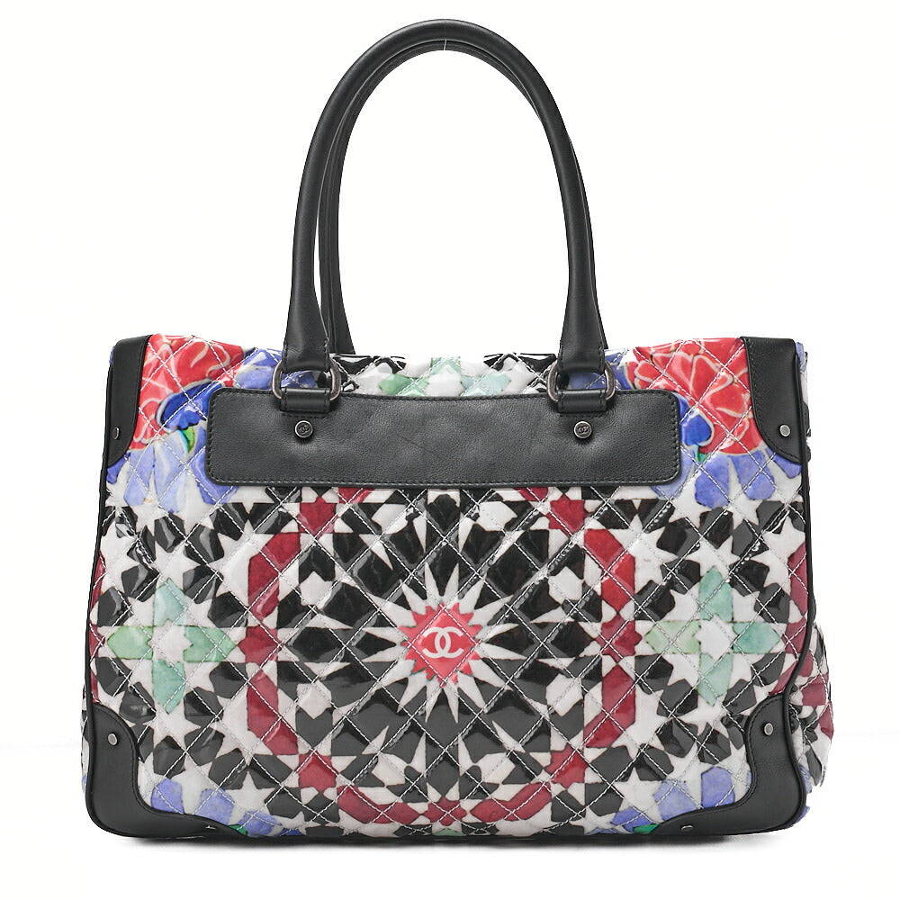 CHANEL Matelasse Coco Mark Handbag Lambskin x Enamel Multicolor Silver-Tone Hardware, Pre-Owned