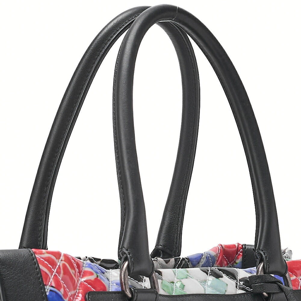 CHANEL Matelasse Coco Mark Handbag Lambskin x Enamel Multicolor Silver-Tone Hardware, Pre-Owned