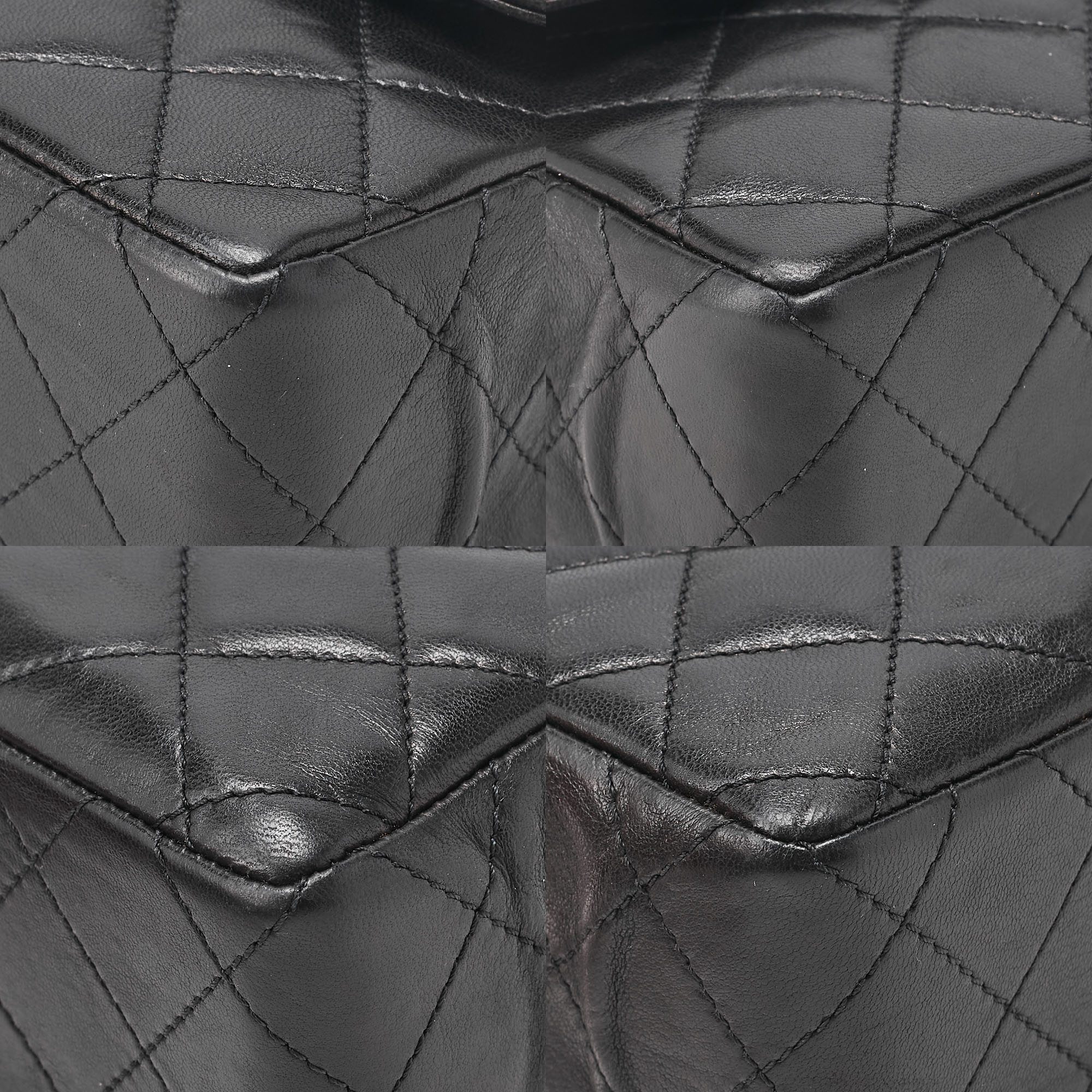 CHANEL Lambskin Matelasse 25cm Paris Limited Double Flap Shoulder Bag Black Gold-Tone Hardware, Pre-Owned