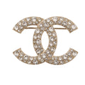 CHANEL Cocomark C21V Brooch GP x Rhinestone Champagne Gold Gold-Tone Hardware, Pre-Owned
