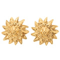 CHANEL Sun Lion Print Earrings GP Gold (Gold Plated) Gold-Tone Hardware, Pre-Owned