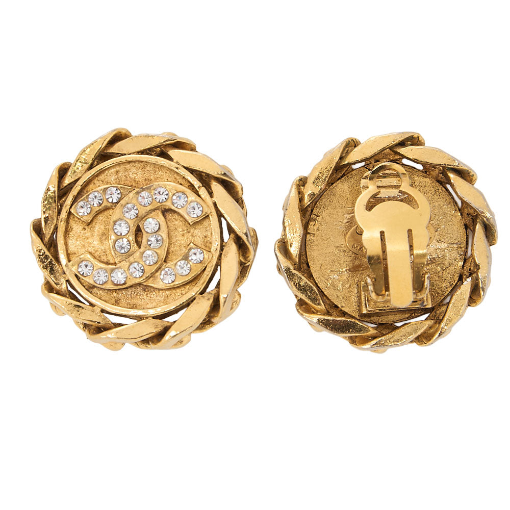 CHANEL Coco Mark Earrings 23B Gold Gold-Tone Hardware, Pre-Owned