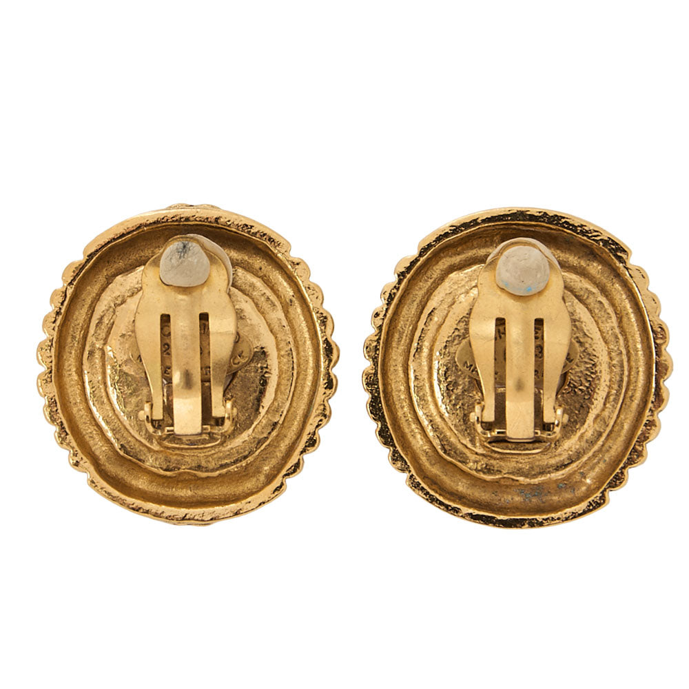 CHANEL Chanel Earrings 23 GP x Faux Pearl Gold Gold-Tone Hardware, Pre-Owned