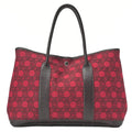 HERMES Garden Party PM Handbag Toal Soash Red x Brown Silver -Tone Hardware, Pre-Owned