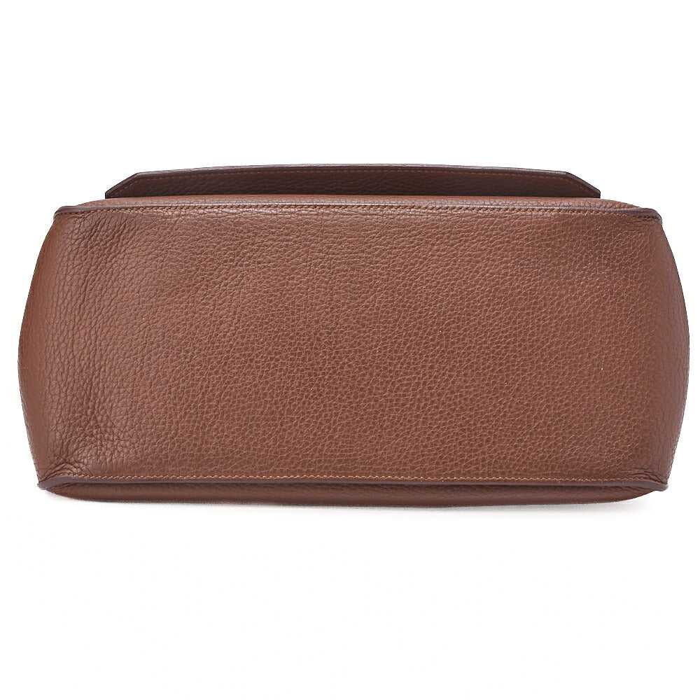 HERMES Gypsy 34 Tryon Clemence Shoulder Bag Brown Silver-Tone Hardware, Pre-Owned