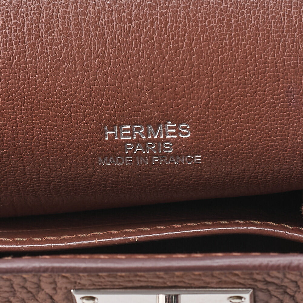 HERMES Gypsy 34 Tryon Clemence Shoulder Bag Brown Silver-Tone Hardware, Pre-Owned