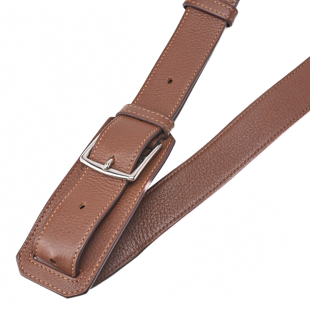 HERMES Gypsy 34 Tryon Clemence Shoulder Bag Brown Silver-Tone Hardware, Pre-Owned