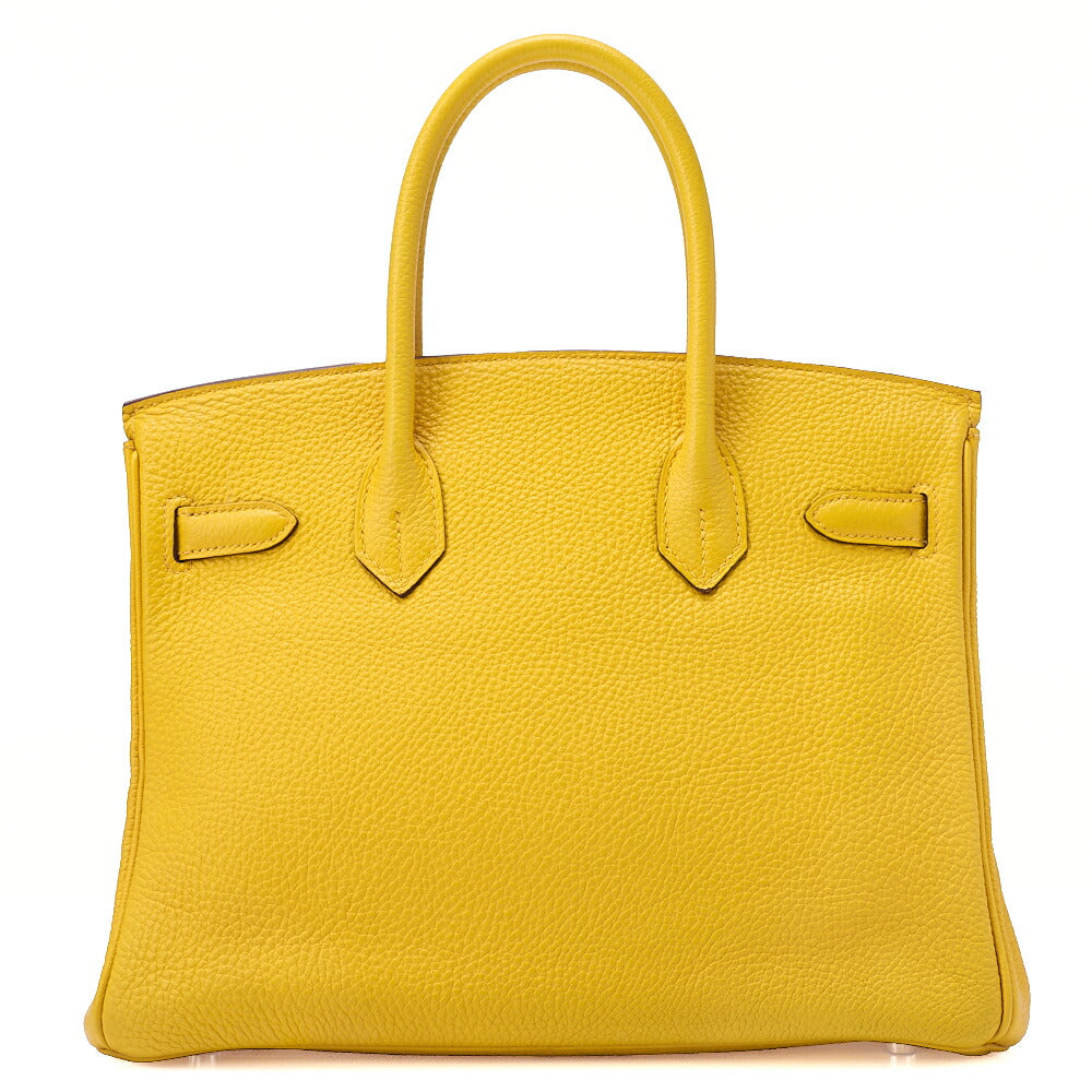 HERMES Birkin 30 Handbag Tryon Jaune Silver-Tone Hardware, Pre-Owned