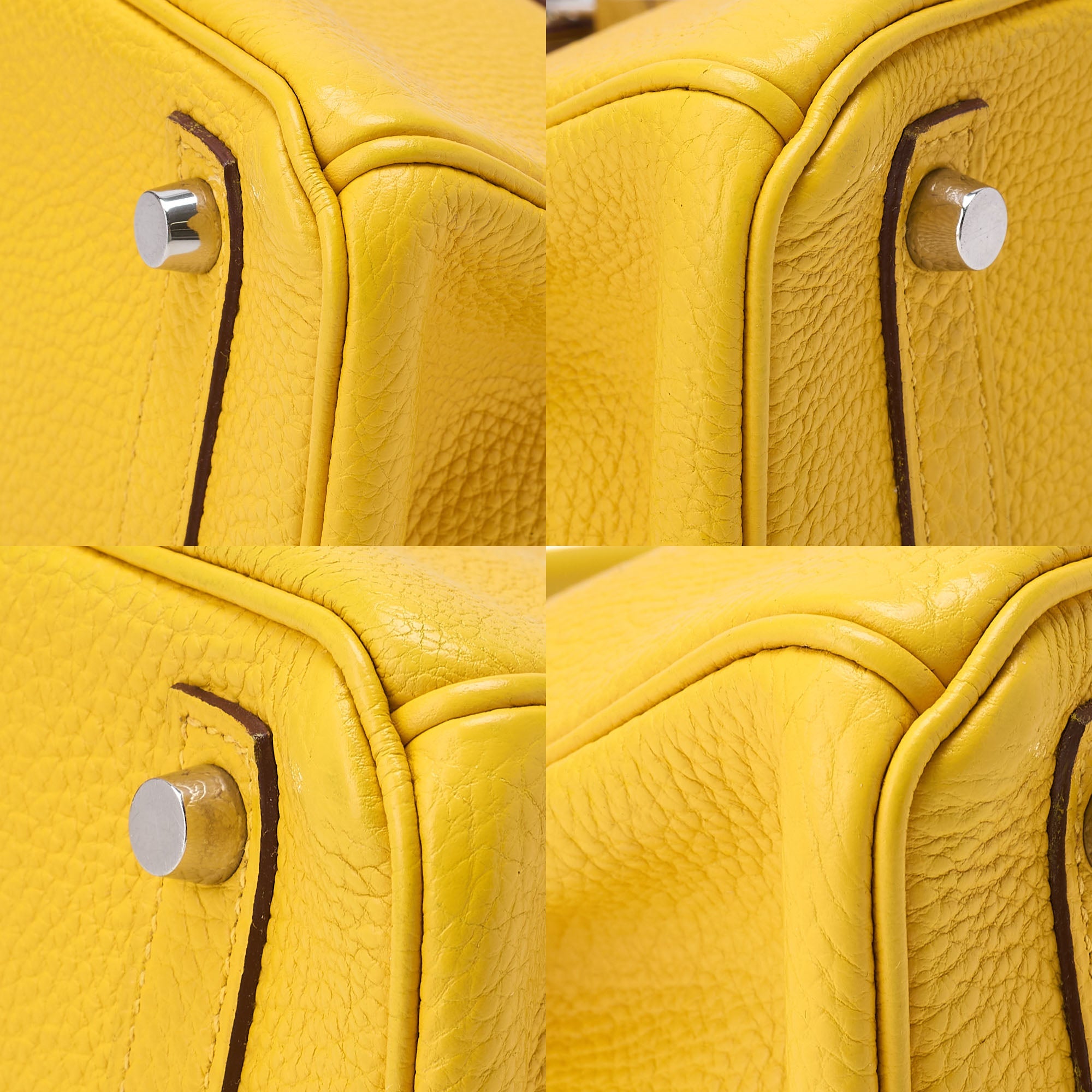 HERMES Birkin 30 Handbag Tryon Jaune Silver-Tone Hardware, Pre-Owned