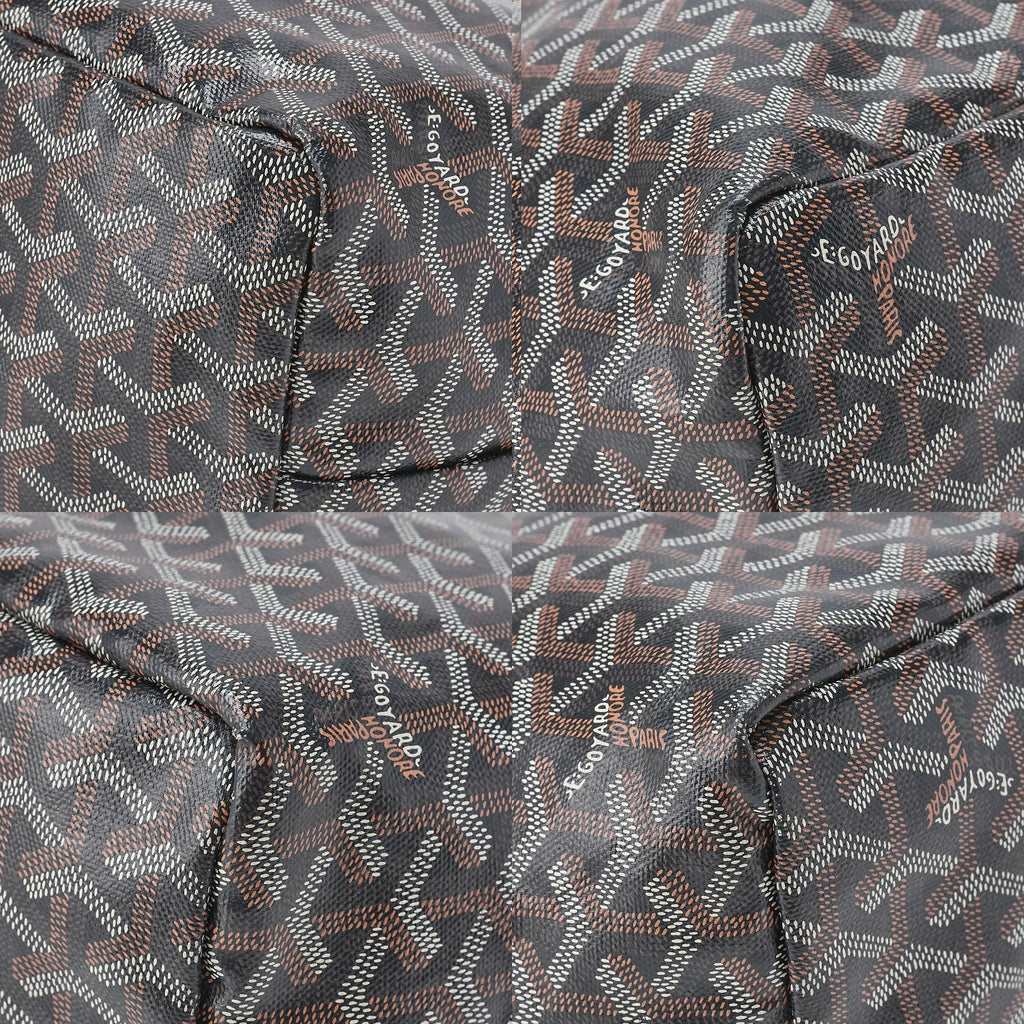 GOYARD Saint-Louis PM Tote Bag Coated PVC x Leather Brown Silver-Tone Hardware, Pre-Owned