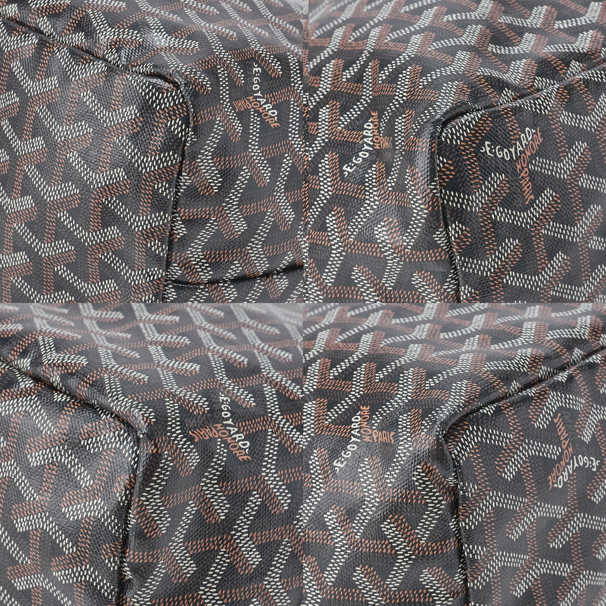 GOYARD Saint-Louis PM Tote Bag Coated PVC x Leather Brown Silver-Tone Hardware, Pre-Owned