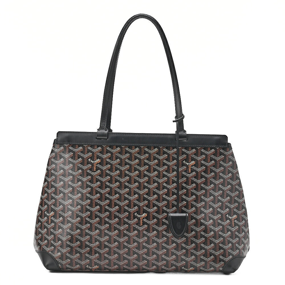 GOYARD Belchas PM Tote Bag PVC x Leather Black Silver-Tone Hardware, Pre-Owned