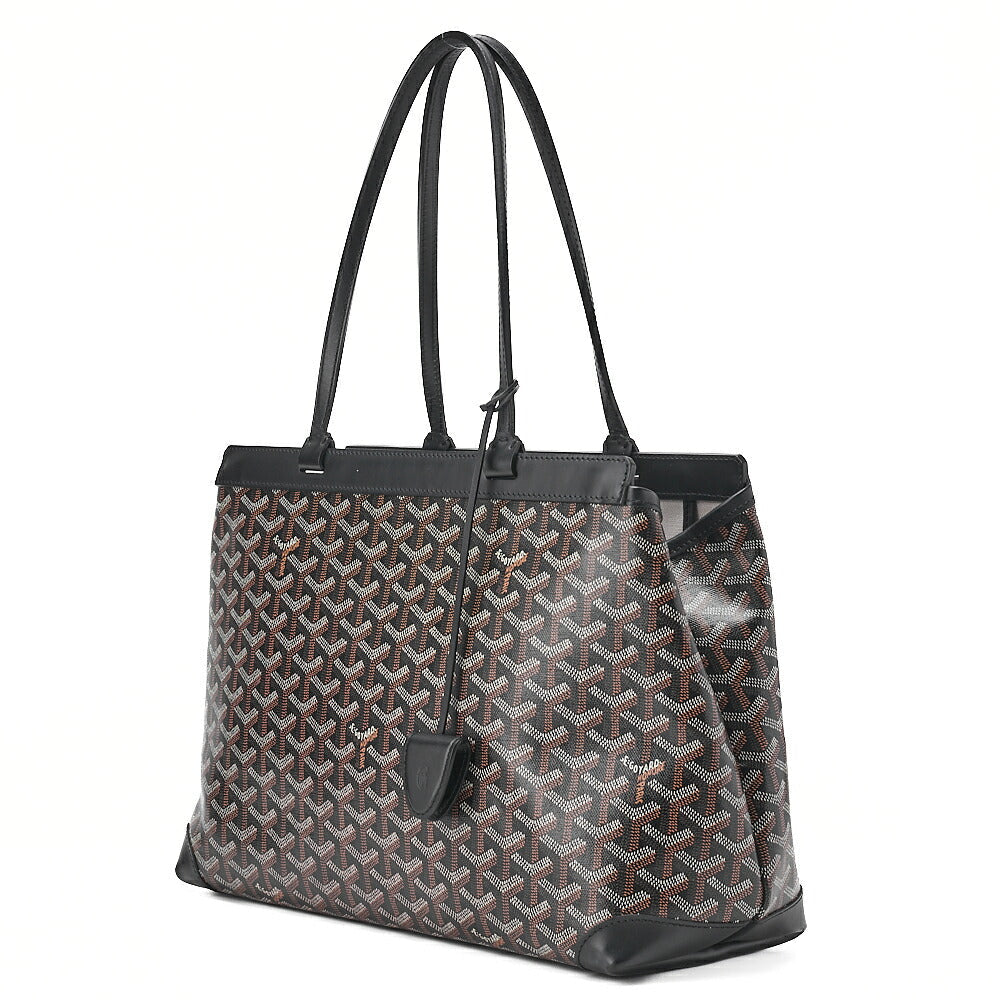 GOYARD Belchas PM Tote Bag PVC x Leather Black Silver-Tone Hardware, Pre-Owned