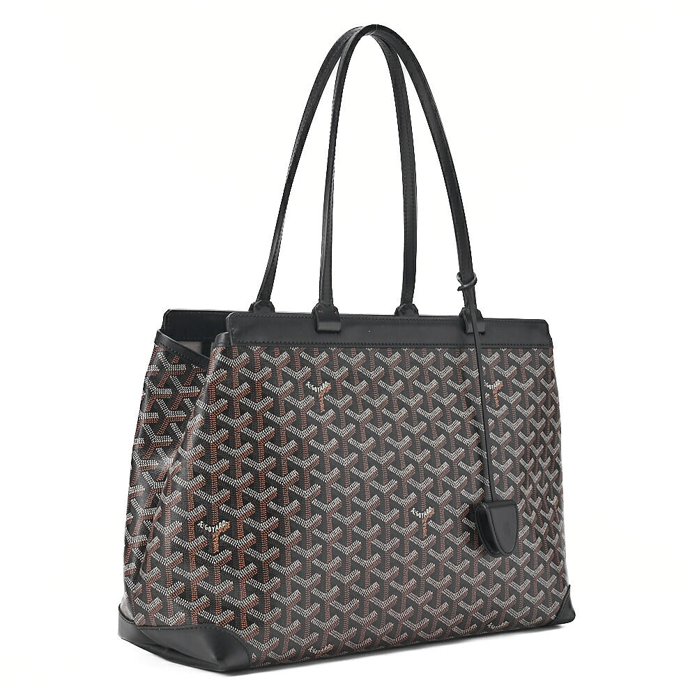 GOYARD Belchas PM Tote Bag PVC x Leather Black Silver-Tone Hardware, Pre-Owned