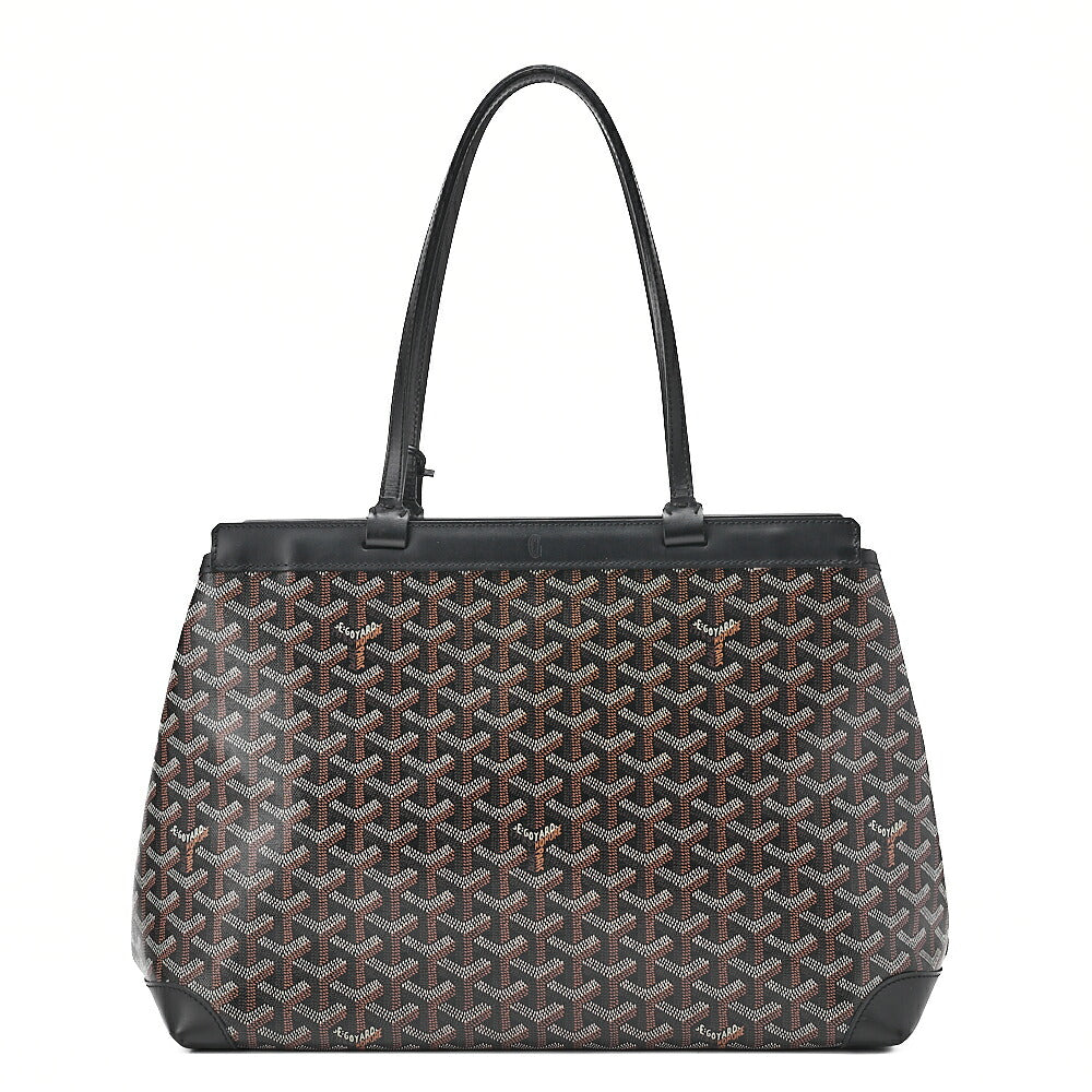 GOYARD Belchas PM Tote Bag PVC x Leather Black Silver-Tone Hardware, Pre-Owned