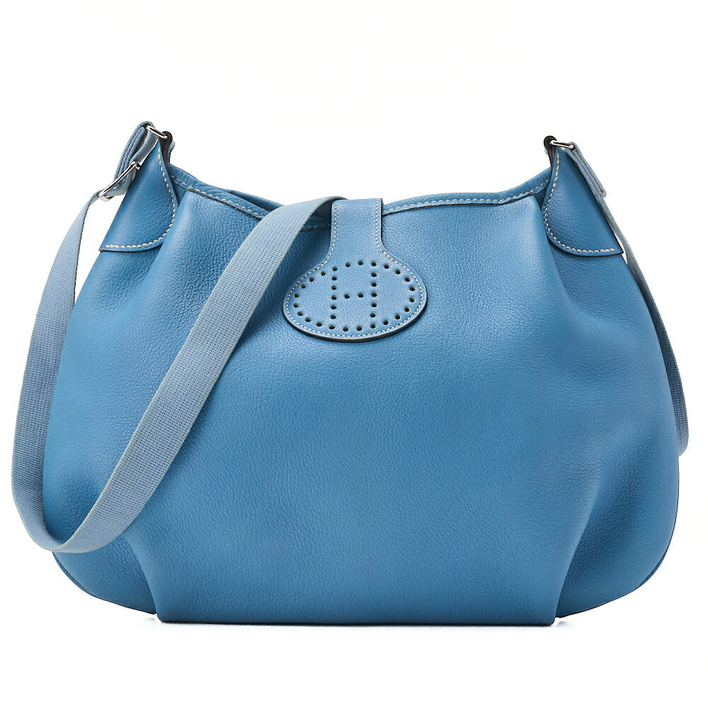 HERMES Rodeo Du Togo Shoulder Bag Blue Jean Silver-Tone Hardware, Pre-Owned