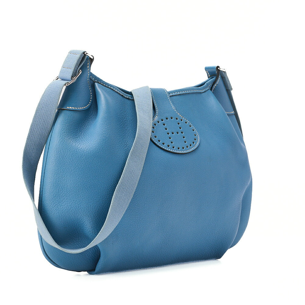 HERMES Rodeo Du Togo Shoulder Bag Blue Jean Silver-Tone Hardware, Pre-Owned