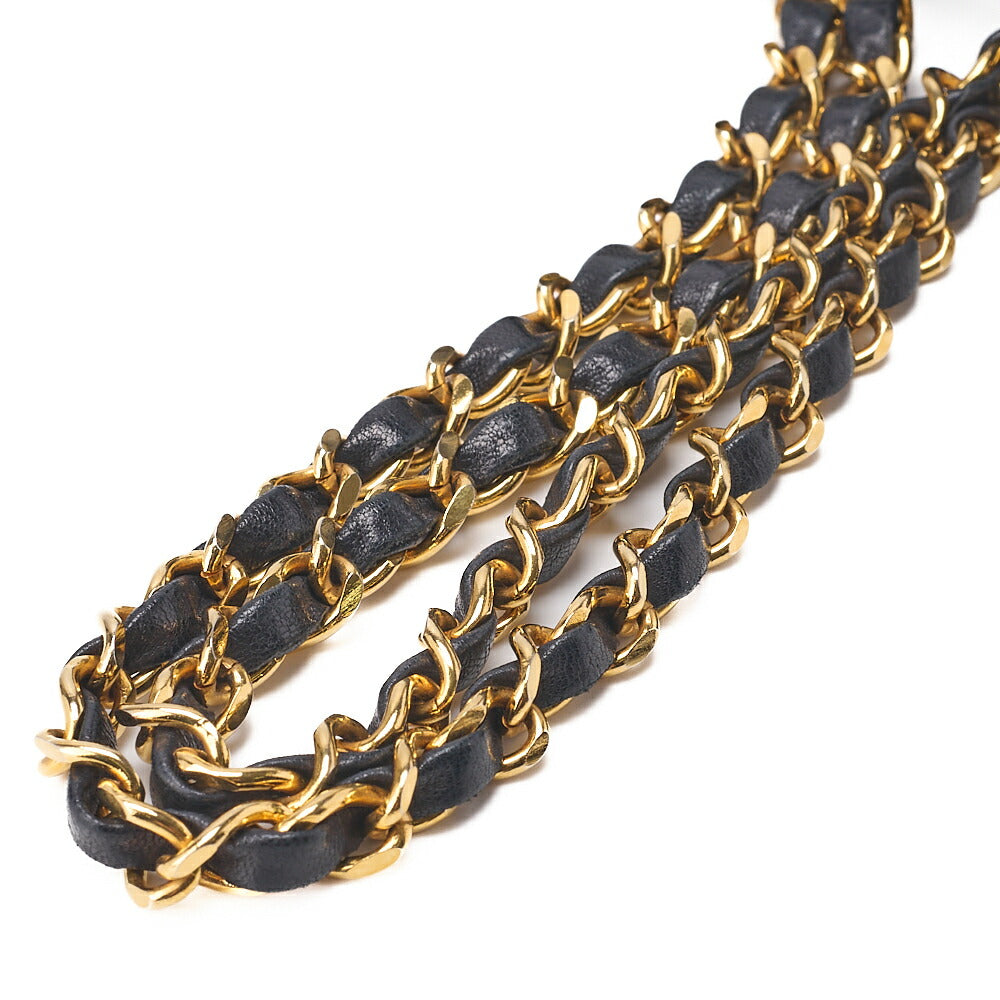 CHANEL Chain Shoulder Bag Matelasse 22cm Double Flap Lambskin Navy Gold-Tone Hardware, Pre-Owned