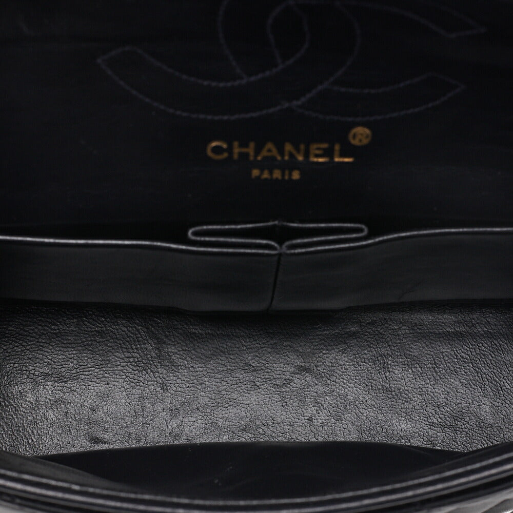 CHANEL Chain Shoulder Bag Matelasse 22cm Double Flap Lambskin Navy Gold-Tone Hardware, Pre-Owned
