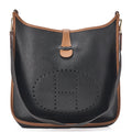 HERMES Evelyn GM 1 Shoulder Bag Ardennes Black x Brown Gold-Tone Hardware, Pre-Owned