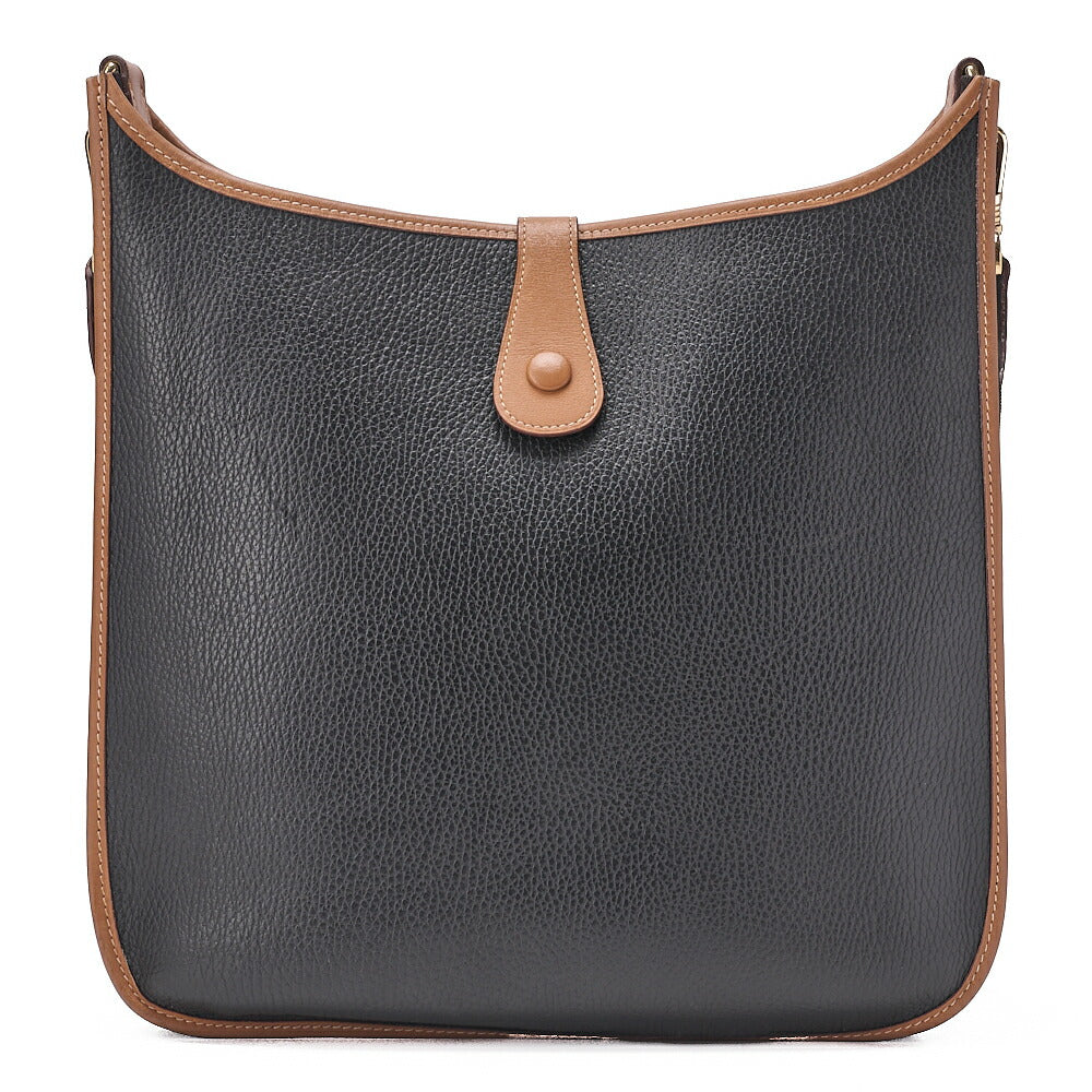 HERMES Evelyn GM 1 Shoulder Bag Ardennes Black x Brown Gold-Tone Hardware, Pre-Owned
