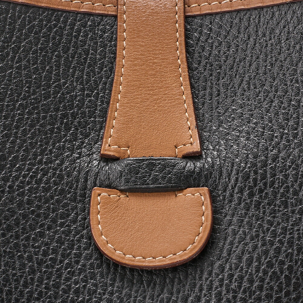 HERMES Evelyn GM 1 Shoulder Bag Ardennes Black x Brown Gold-Tone Hardware, Pre-Owned