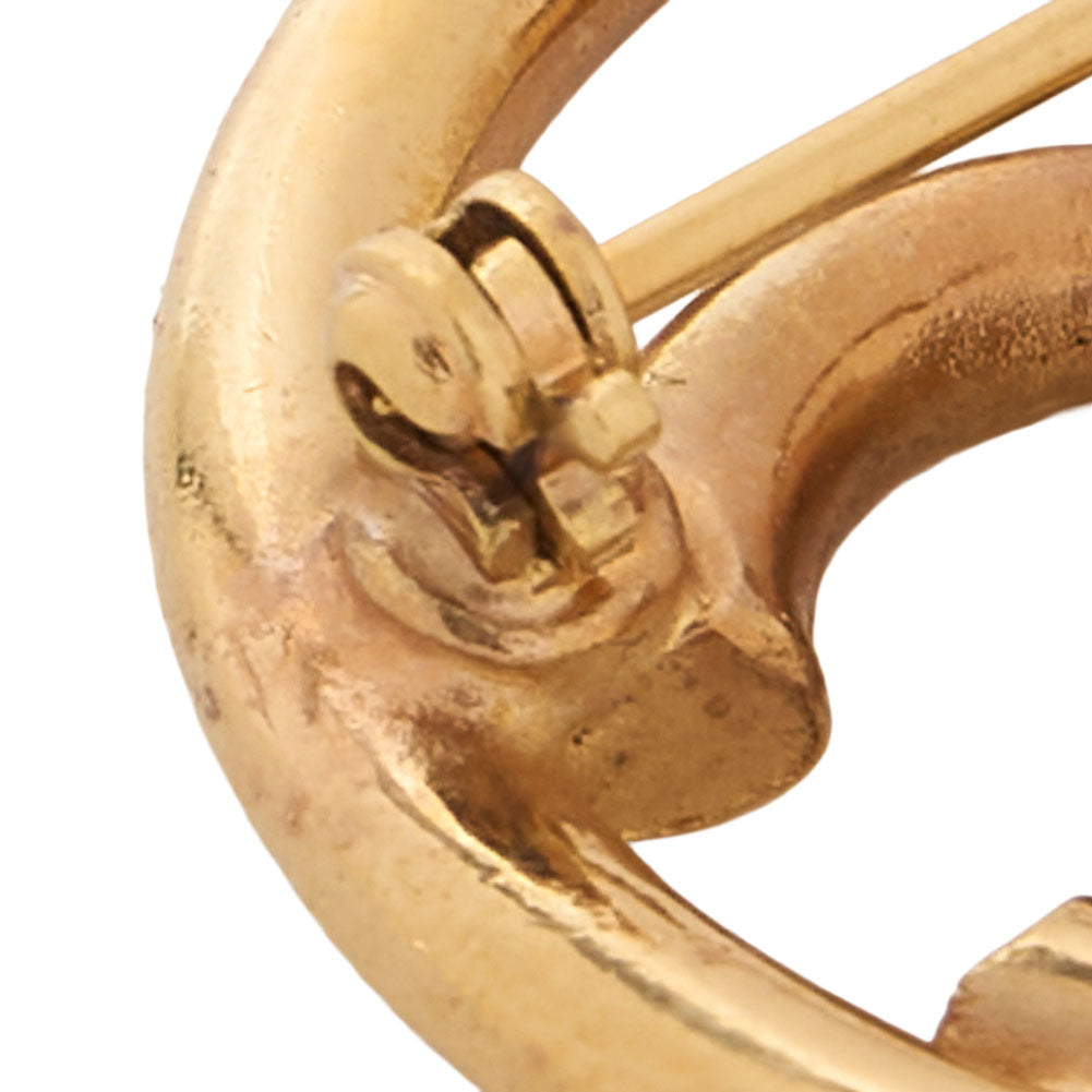 CHANEL Circle Cocomark 127 Brooch GP Gold Gold-Tone Hardware, Pre-Owned