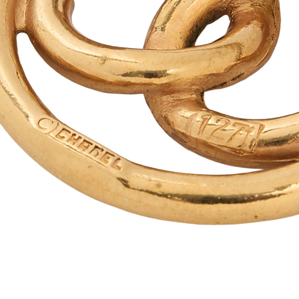 CHANEL Circle Cocomark 127 Brooch GP Gold Gold-Tone Hardware, Pre-Owned
