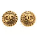 CHANEL Circle Coco Coco Mark 2400 Earrings GP Gold Gold-Tone Hardware, Pre-Owned