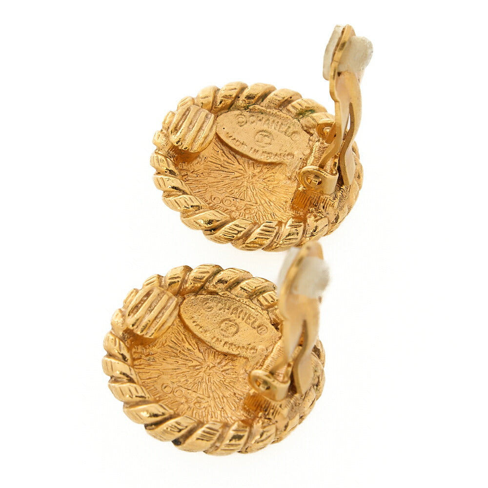 CHANEL Circle Coco Coco Mark 2400 Earrings GP Gold Gold-Tone Hardware, Pre-Owned