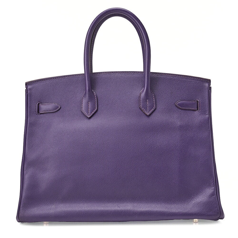 HERMES Birkin 35 Handbag Epson Iris (Purple) Gold -Tone Hardware, Pre-Owned