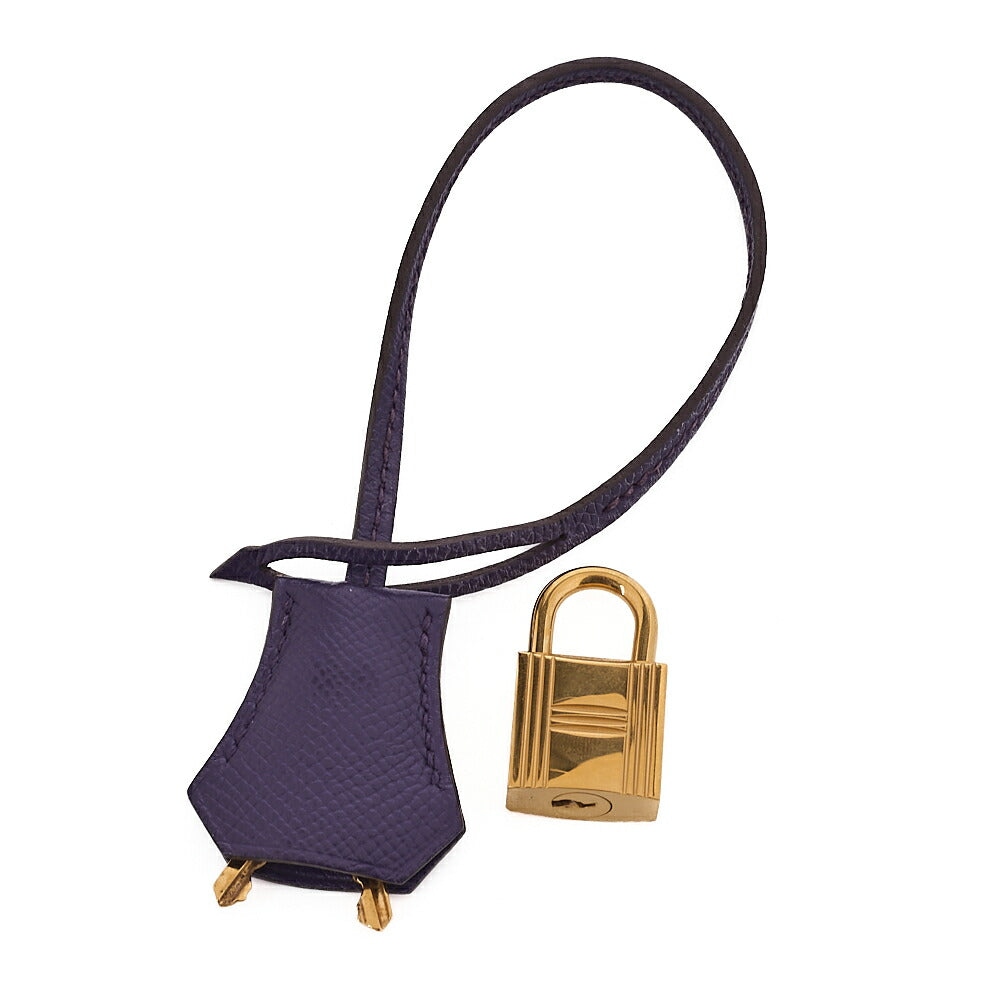 HERMES Birkin 35 Handbag Epson Iris (Purple) Gold -Tone Hardware, Pre-Owned