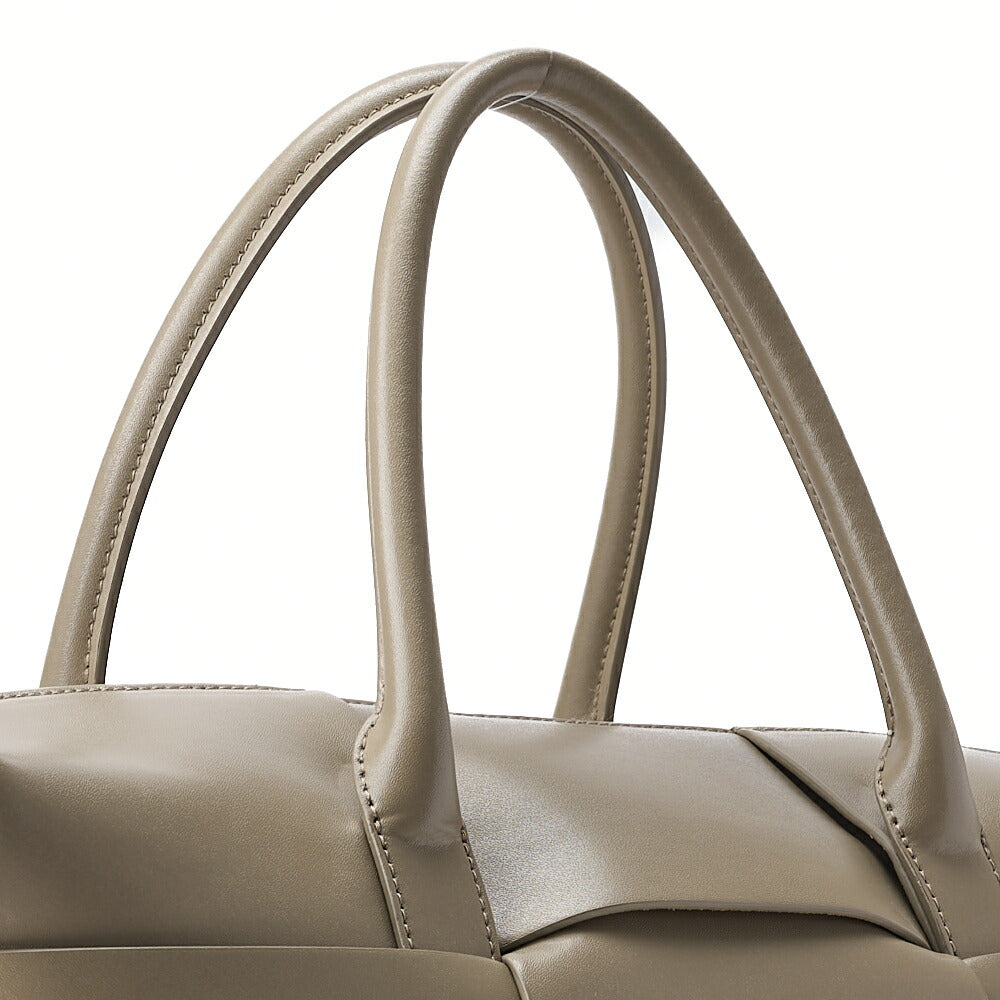 BOTTEGA VENETA Bottega Calf Intrecciato Zaarco 2way Taupe Silver-Tone Hardware, Pre-Owned