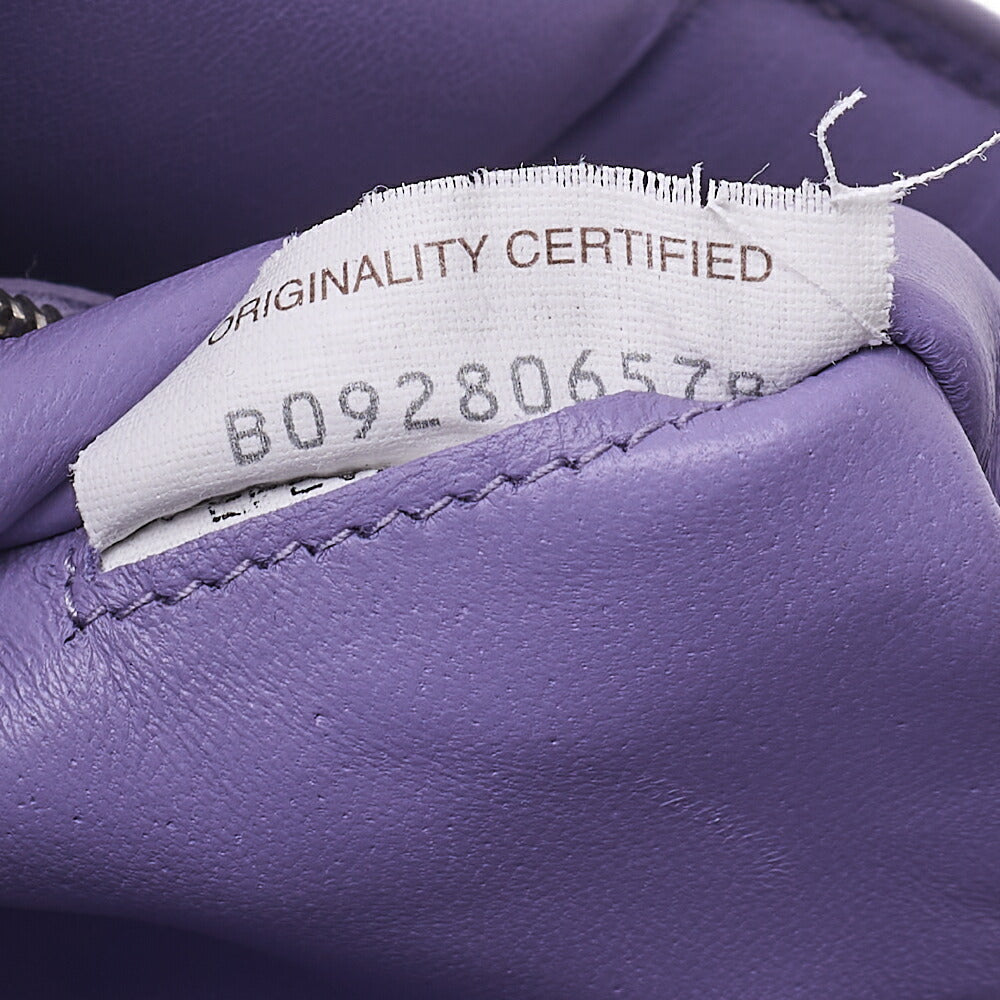 BOTTEGA VENETA Intrecciato Lambskin Padette Cassette Shoulder Back Purple Silver-Tone Hardware, Pre-Owned
