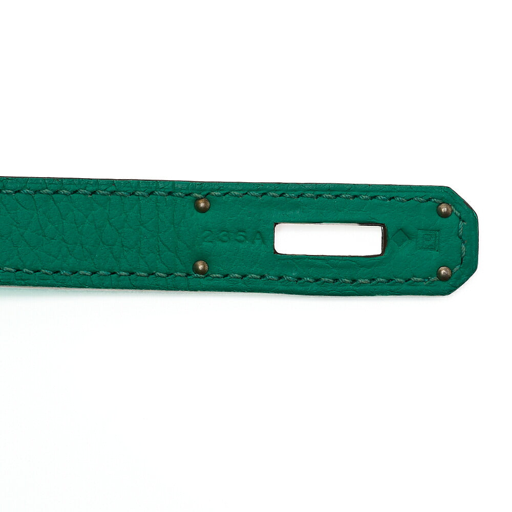 HERMES Kelly 32 Handbag Inseam Triyon 2way Green Silver-Tone Hardware, Pre-Owned