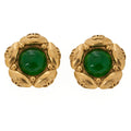 CHANEL Coco Mark Floral Earrings 94A GP X Colorstone Gold Gold-Tone Hardware, Pre-Owned