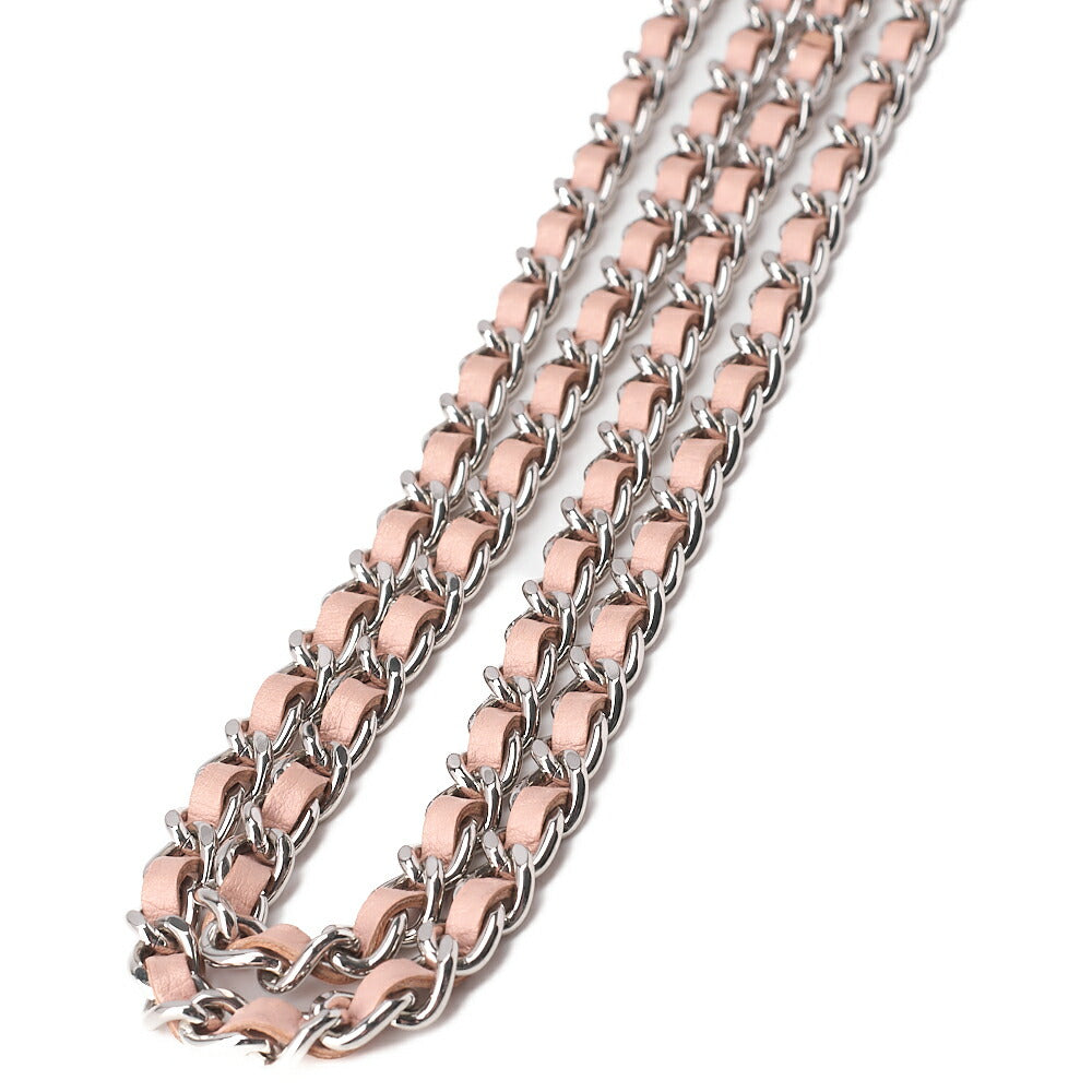 CHANEL Mademoiselle V-Stitch Chain Wallet Caviar Skin Salmon Pink Silver-Tone Hardware, Pre-Owned